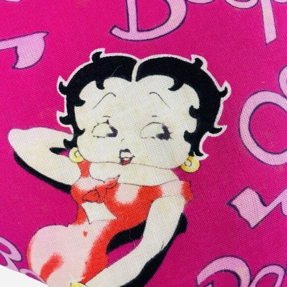 Vintage 1980s Betty Boop 15" Heart Pillow Pink Lace Handmade Doop Music Notes - Picture 7 of 14